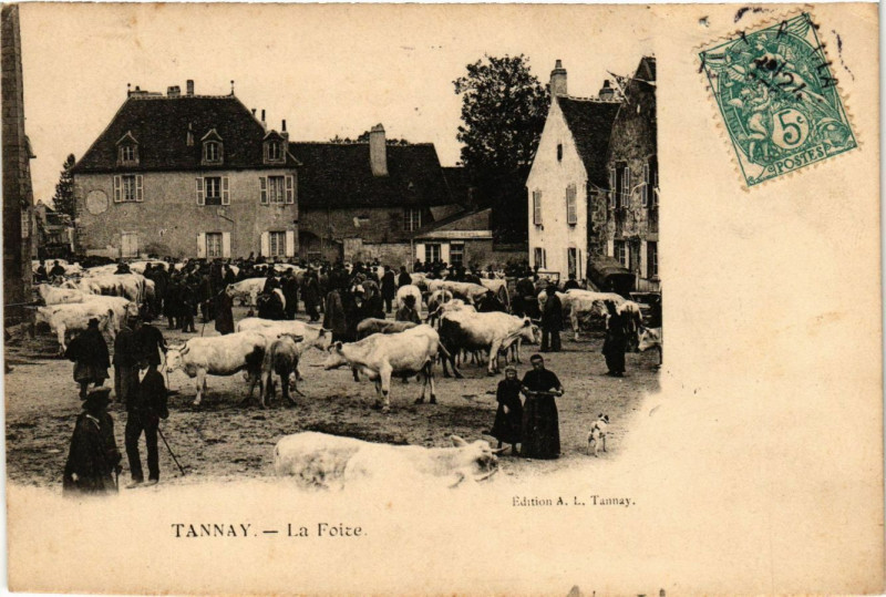Carte postale ancienne Tannay-La Foire à Tannay
