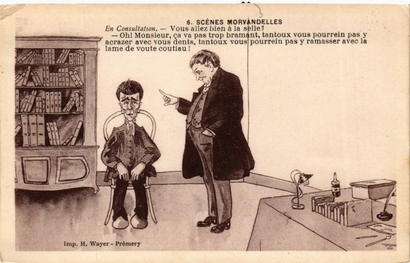 Carte postale ancienne Scenes Morvandelles En Consultation
