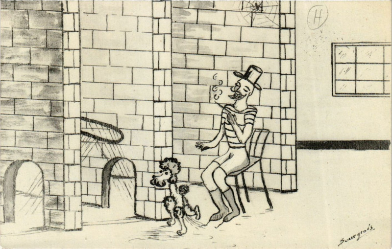 Carte postale ancienne Saint-Honore Comique La douche de pieds