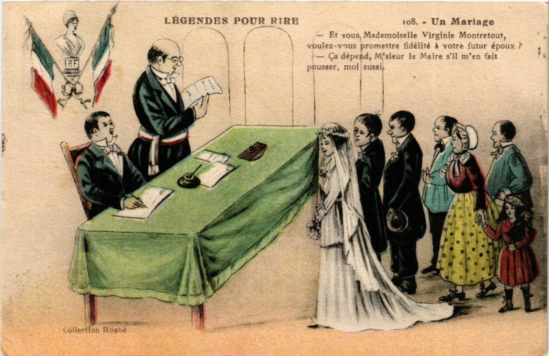 Carte postale ancienne Legendes Pour Rire Un Mariage