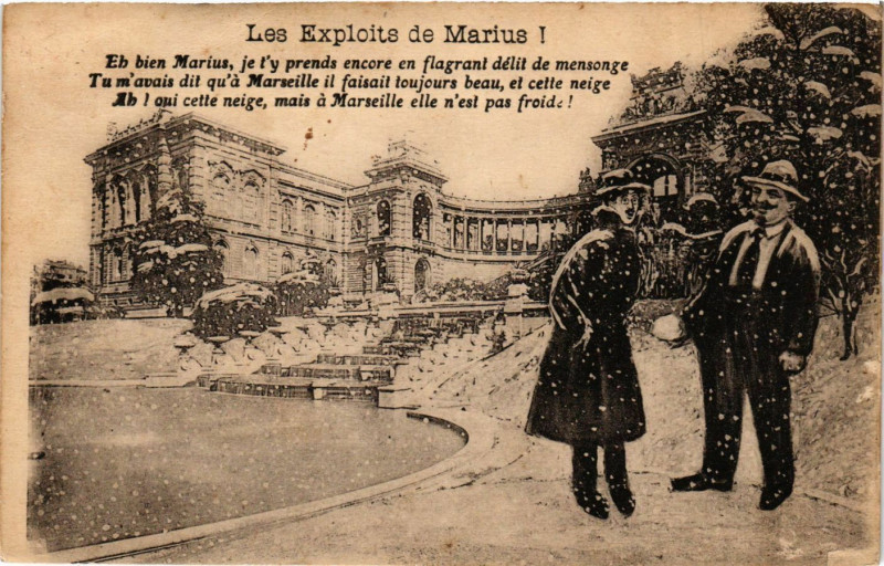 Carte postale ancienne Les Exploits de Marius
