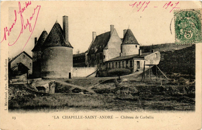Carte postale ancienne La Chapelle Saint-Andre Chateau de Corbelin