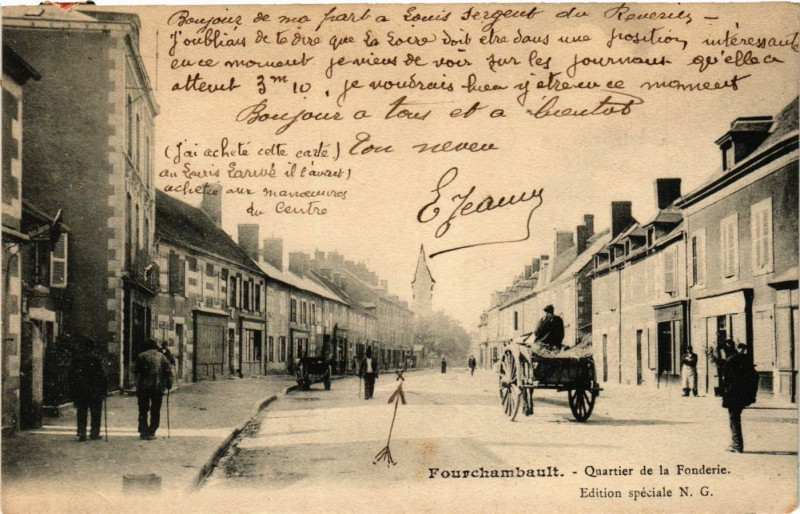 Carte postale ancienne Fourchambault-Quartier de la Fonderie à Fourchambault