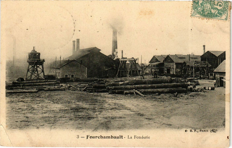 Carte postale ancienne Fourchambault-La Fonderie à Fourchambault