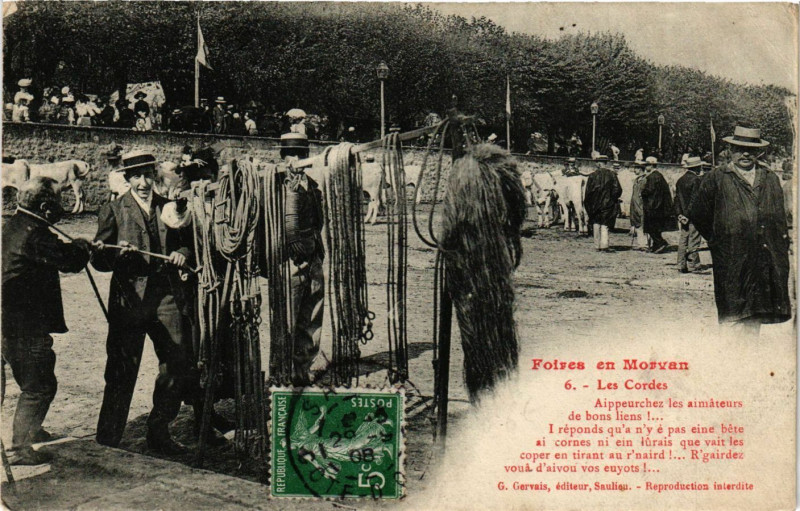 Carte postale ancienne Foires en Morvan-Les Cordes