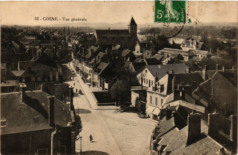 Carte postale ancienne Cosne-Vue générale