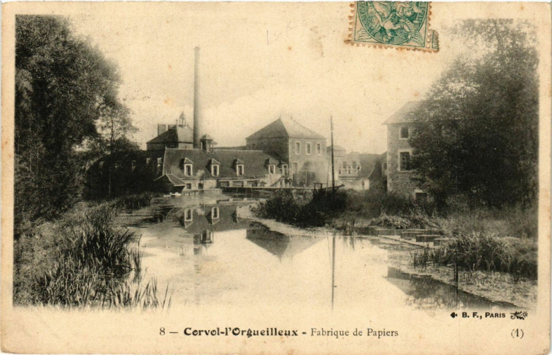 Carte postale ancienne Corvol-l'Orgueilleux Fabrique de Papiers à Corvol-l'Orgueilleux