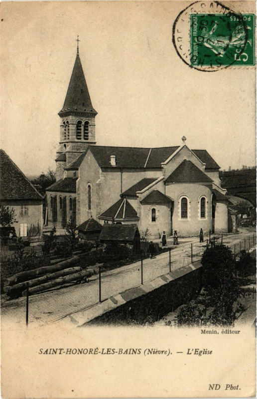 Carte postale ancienne Saint-Honore-les-Bains L'Eglise à Saint-Honoré-les-Bains