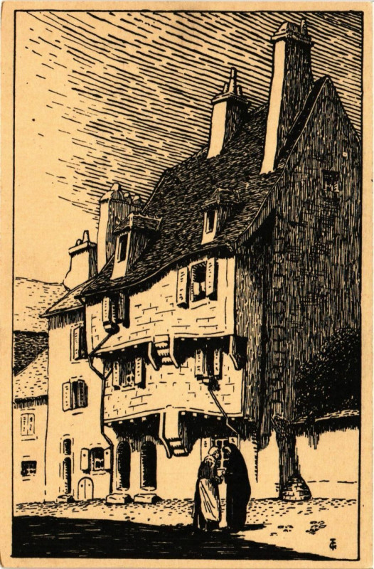 Carte postale ancienne Le Vieux Nevers - Rue Saint-Trohe à Nevers