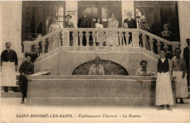 Carte postale ancienne Saint-Honore-les-Bains - Etabl. Thermal La Buvette à Saint-Honoré-les-Bains
