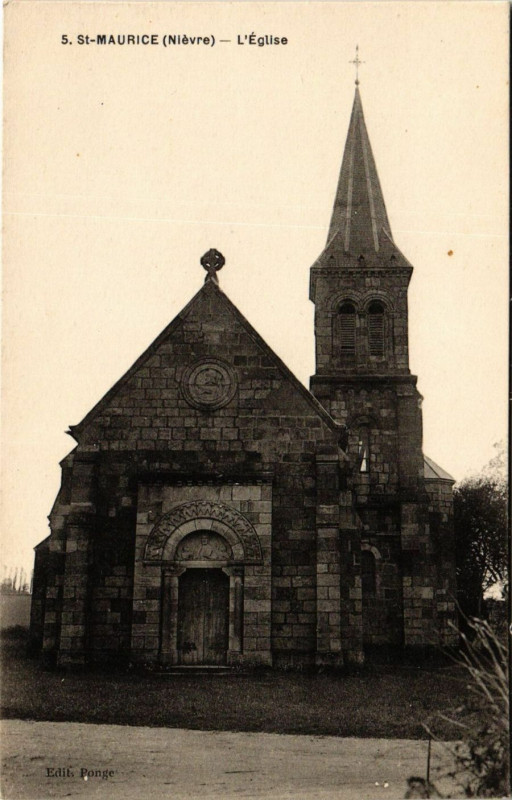 Carte postale ancienne Saint-Maurice - L'Eglise à Saint-Maurice