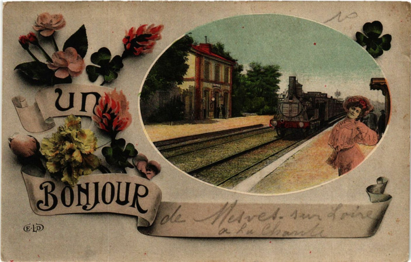Carte postale ancienne Un Bonjour