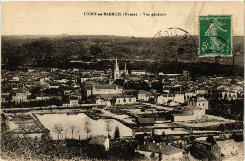 Carte postale ancienne Ligny-en-Barrois - Vue générale à Ligny-en-Barrois