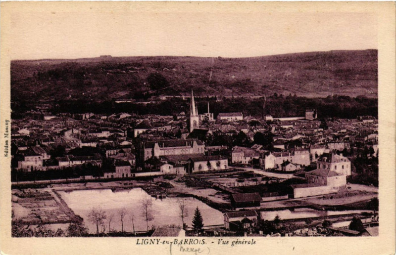 Carte postale ancienne Ligny-en-Barrois - Vue générale à Ligny-en-Barrois