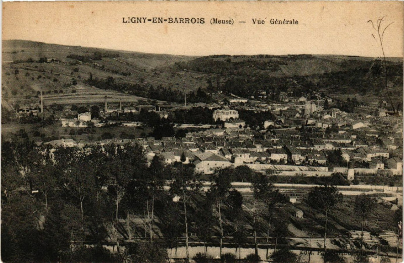 Carte postale ancienne Ligny-en-Barrois - Vue générale à Ligny-en-Barrois