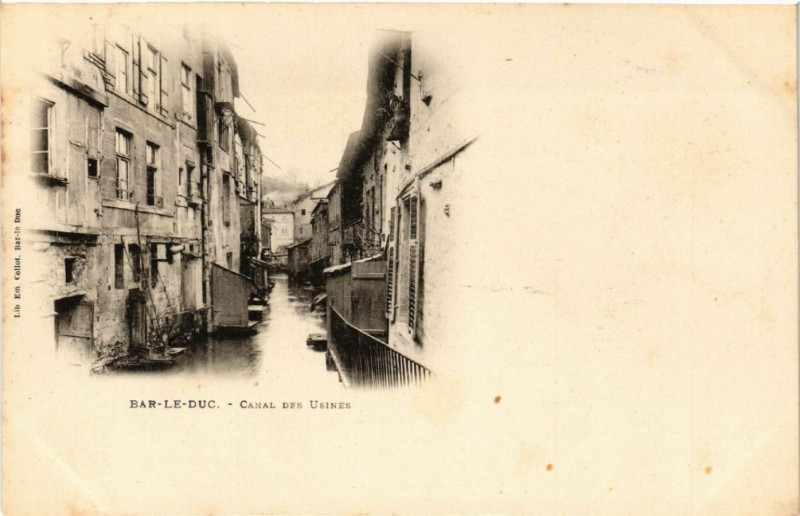 Carte postale ancienne Bar-le-Duc - Canal des Usines à Bar-le-Duc