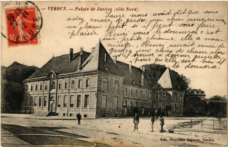 Carte postale ancienne Verdun - Palais de Justice - coté Nord à Verdun