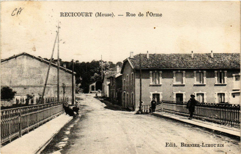 Carte postale ancienne Recicourt - Rue de l'Orme à Récicourt