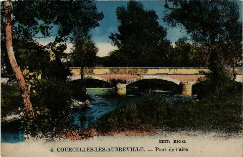 Carte postale ancienne Courcelles-les-Aubreville - Pont de l'Aire à Aubréville