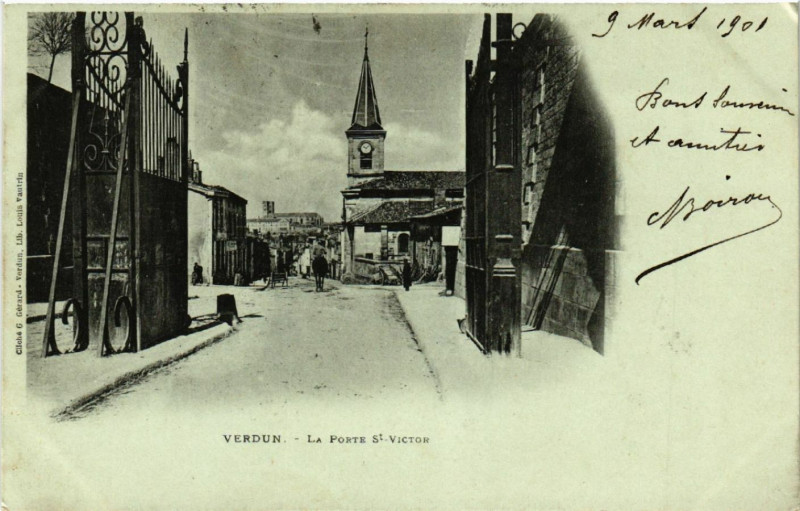 Carte postale ancienne Verdun - La Porte Saint-Victor à Verdun