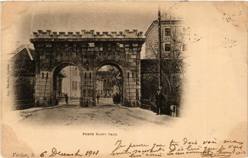 Carte postale ancienne Verdun - Porte Saint-Paul à Verdun