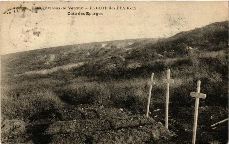 Carte postale ancienne Verdun - Env. - La coté des Eparges - coté des Eparges à Verdun