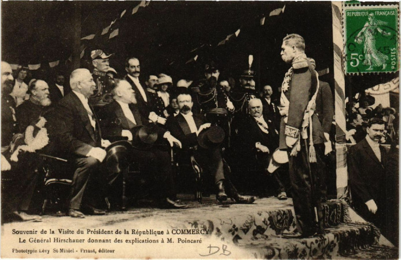 Carte postale ancienne Commercy - Visite du Président - Le General Hirschauer à Commercy