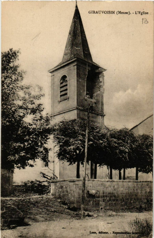 Carte postale ancienne Girauvoisin - Eglise à Girauvoisin