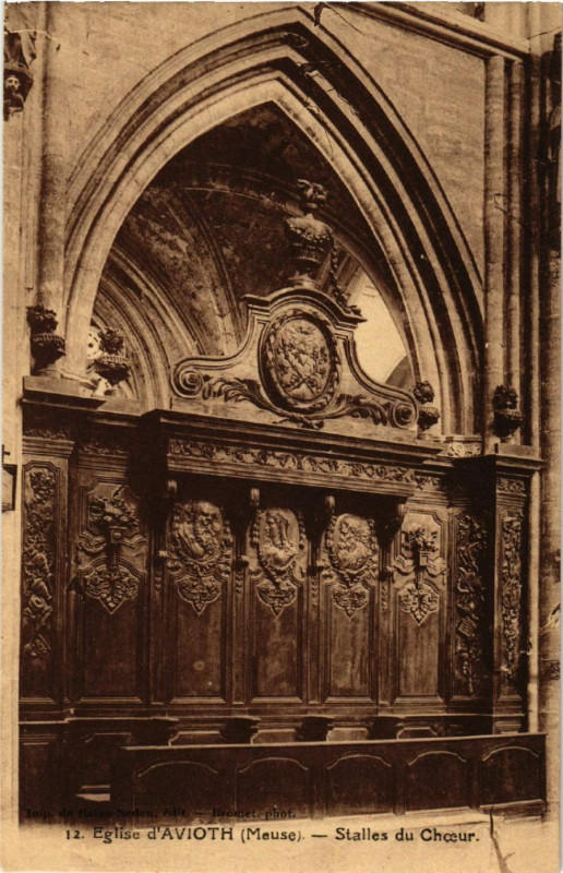 Carte postale ancienne Avioth - Eglise d'Avioth - Stalles du Choeur à Avioth