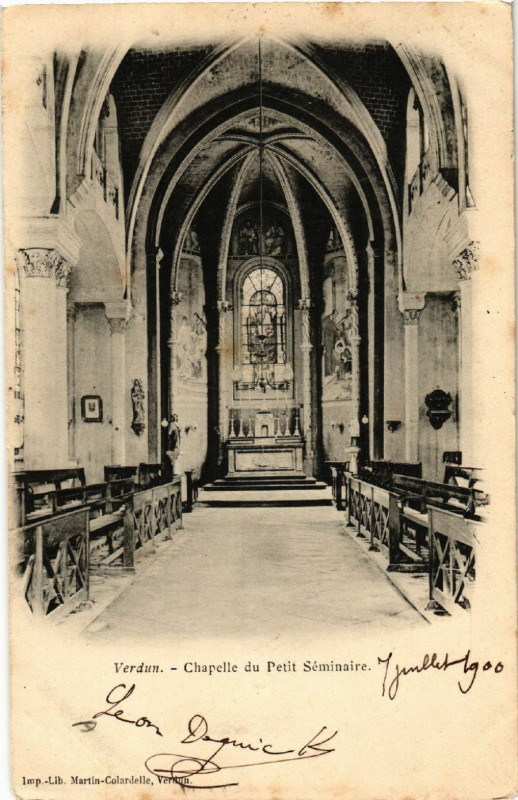 Carte postale ancienne Verdun - Chapelle du Petit Séminaire à Verdun