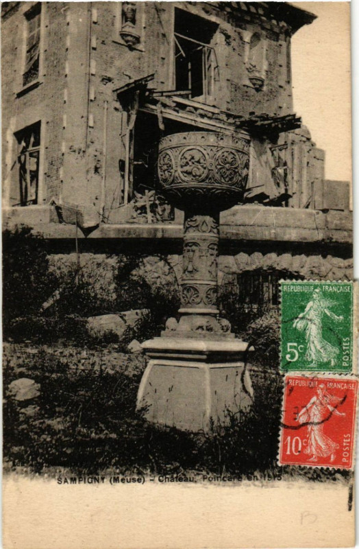Carte postale ancienne Sampigny - Chateau Poincaré en 1915 à Sampigny