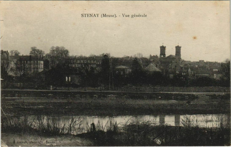 Carte postale ancienne Stenay Vue générale à Stenay