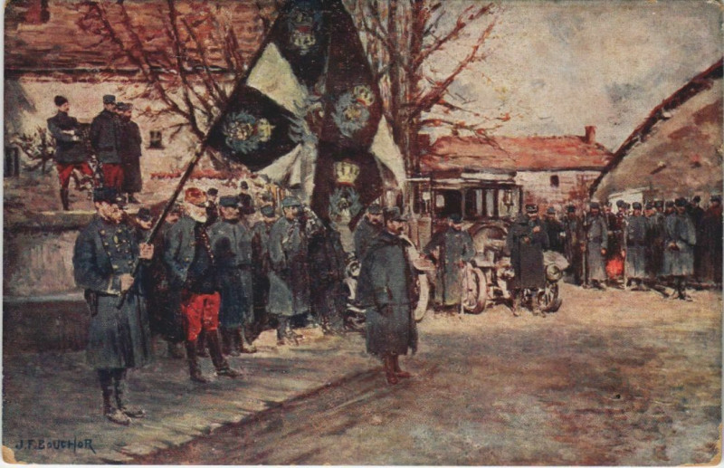 Carte postale ancienne Montzeville troupes militaire à Montzéville