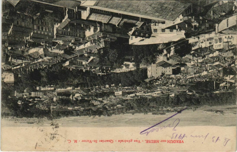 Carte postale ancienne Verdun-sur-Meuse Vue Generale à Verdun