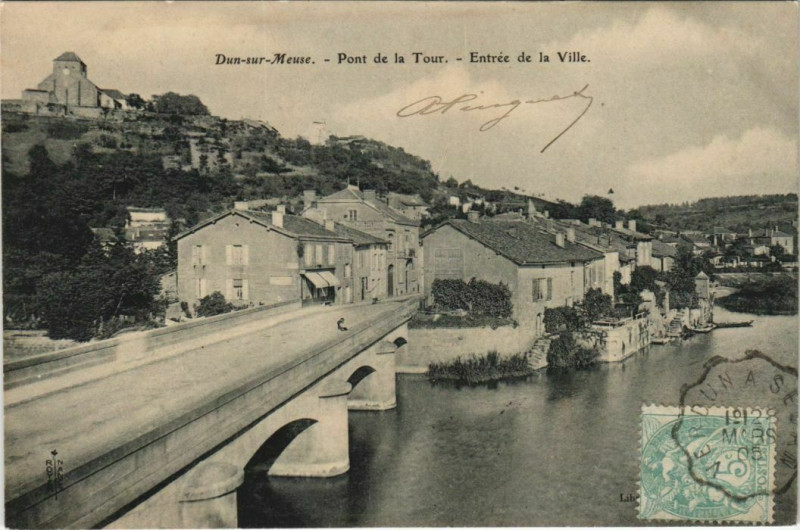 Carte postale ancienne Dun-sur-Meuse Pont de la Tour à Dun-sur-Meuse
