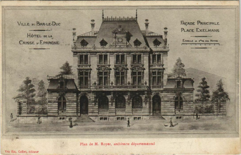 Carte postale ancienne Bar-le-Duc Hotel Caisse d'Epargne à Bar-le-Duc