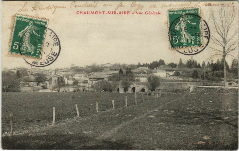 Carte postale ancienne Chaumont sur Aire - Vue generale à Chaumont-sur-Aire