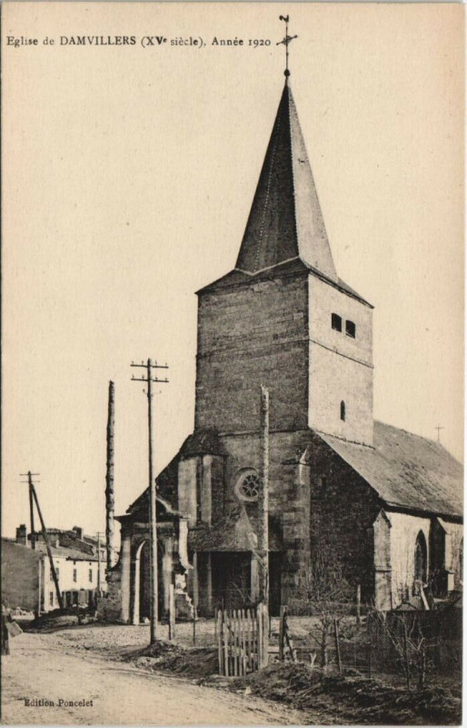 Carte postale ancienne Eglise de Damvillers , annee à Damvillers