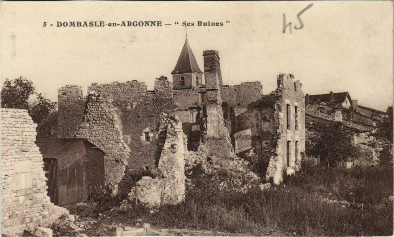 Carte postale ancienne Dombasle-en-Argonne -  ses ruines à Dombasle-en-Argonne