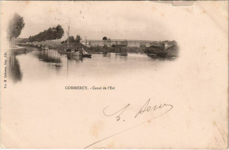 Carte postale ancienne Commercy - Canal de l'est à Commercy