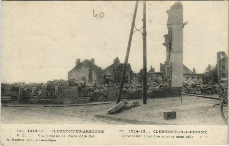 Carte postale ancienne Clermont-en-Argonne - Vue prise de la place à Clermont-en-Argonne