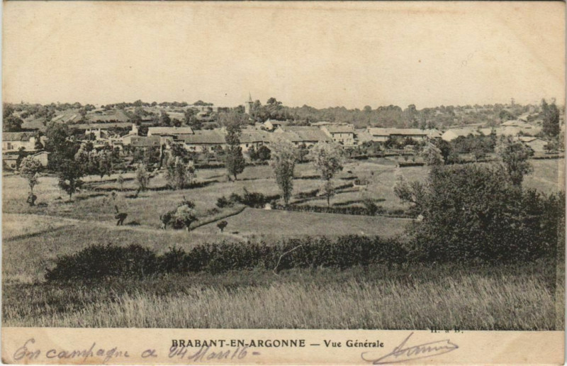 Carte postale ancienne Brabant-en-Argonne - Vue generale à Brabant-en-Argonne
