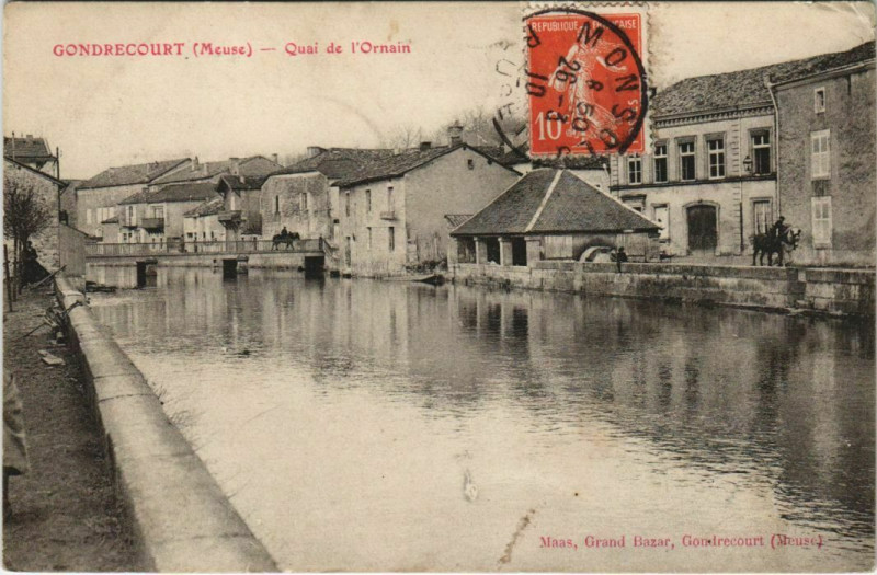 Carte postale ancienne Genicourt - Quai de l'Ornain