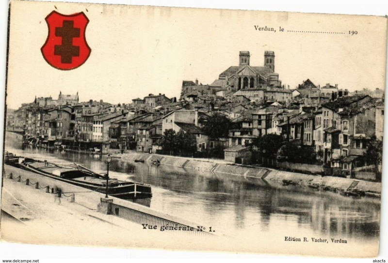 Carte postale ancienne Verdun - Vue générale à Verdun