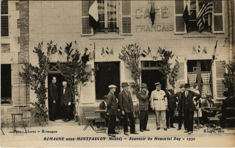 Carte postale ancienne Romagne-sous-Montfaucon - Souvenir de Memorial Day en 1930 à Romagne-sous-Montfaucon
