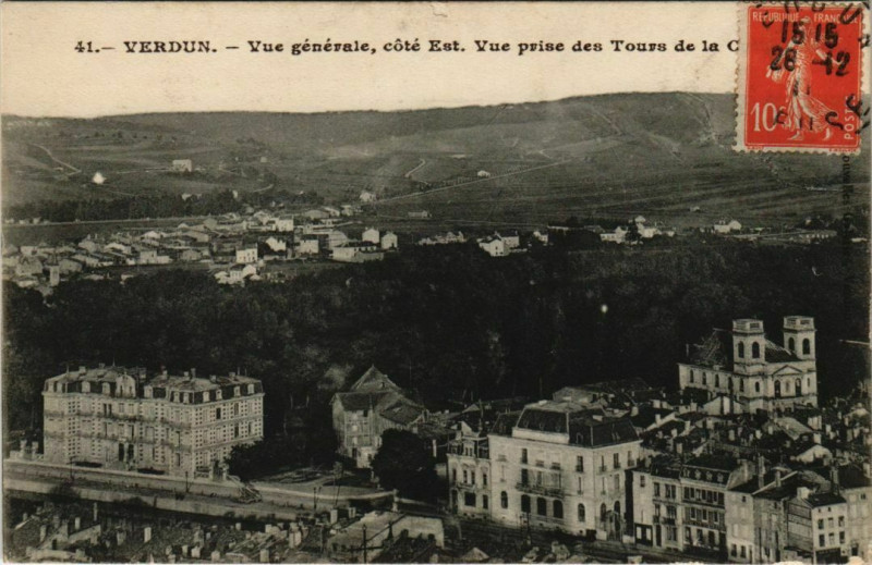 Carte postale ancienne Verdun - Vue generale à Verdun