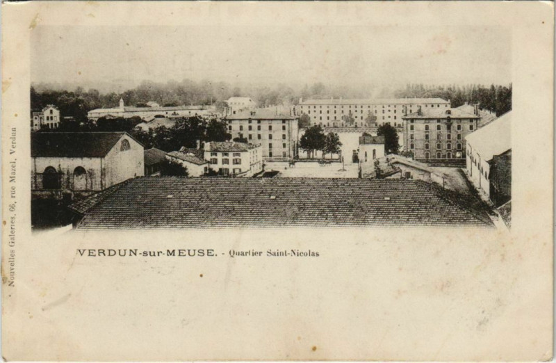 Carte postale ancienne Verdun-sur-Meuse - Quartier saint nicoles à Verdun