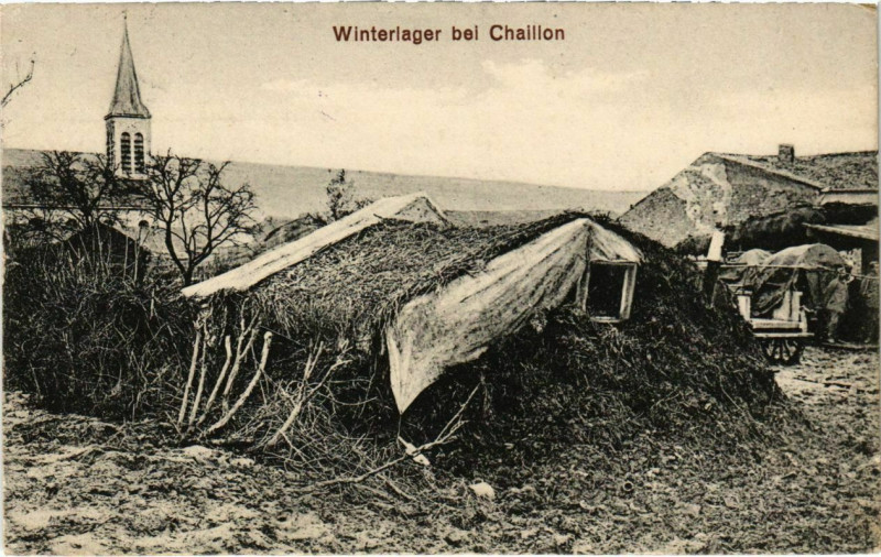 Carte postale ancienne Chaillon - Winterlager bei Chaillon à Chaillon