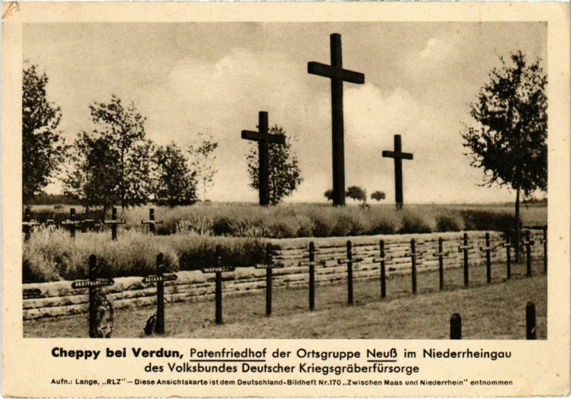 Carte postale ancienne Cheppy - Cheppy bei Verdun - Patenfriedhof - Cimetiere à Cheppy