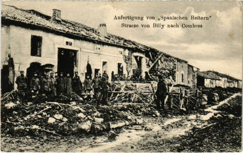 Carte postale ancienne Anfertigung von Spanischen Reitern Strasse von Billy nach Combres